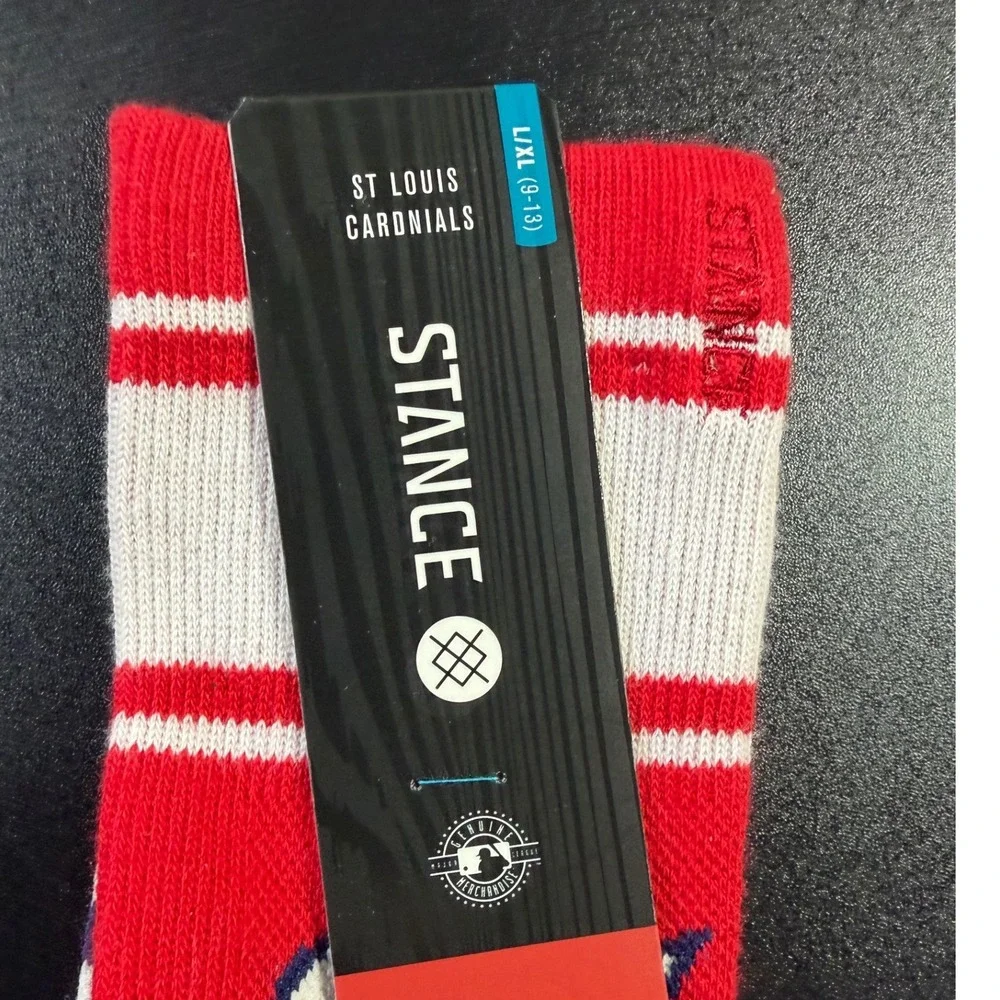Stance MLB St Louis Cardinals Socks Mens L/XL Red White Blue Crew M3110A5CAR K5